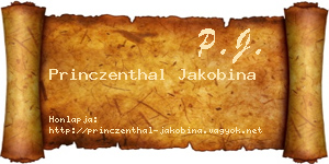 Princzenthal Jakobina névjegykártya